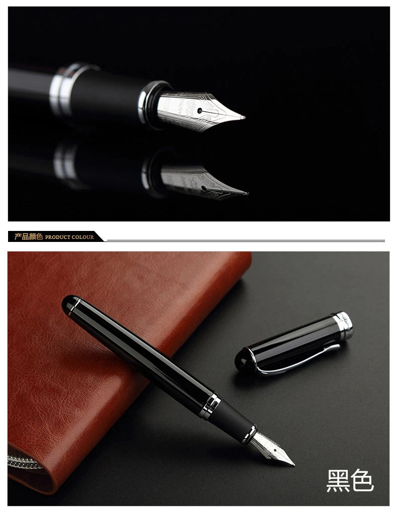 Jinhao X750 Classic Style Silver Clip Metal Fountain Pen 0.5 mm Nib Steel Ink Pens for Gift Office Supplies School Supplies