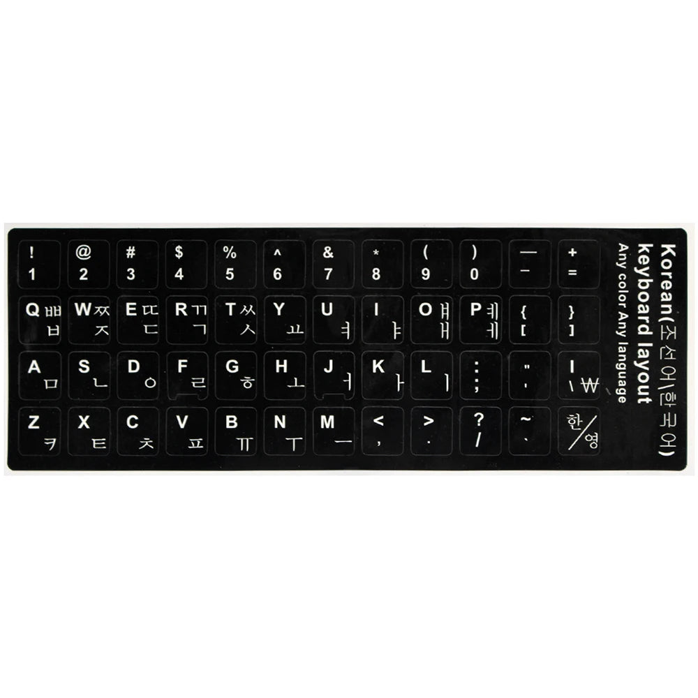 Keyboard Skin Fashion Keyboard Key Sticker Label Many Language Russian Arabic Spanish German French for 10-17 Inch Laptop