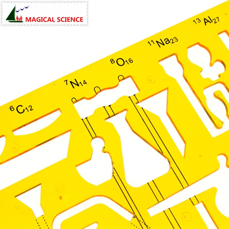 plastic Chemical Templates Physical Chemistry Instruments drawing design ruler for students Flexible JSH4354
