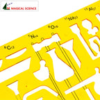 plastic Chemical Templates Physical Chemistry Instruments drawing design ruler for students Flexible JSH4354
