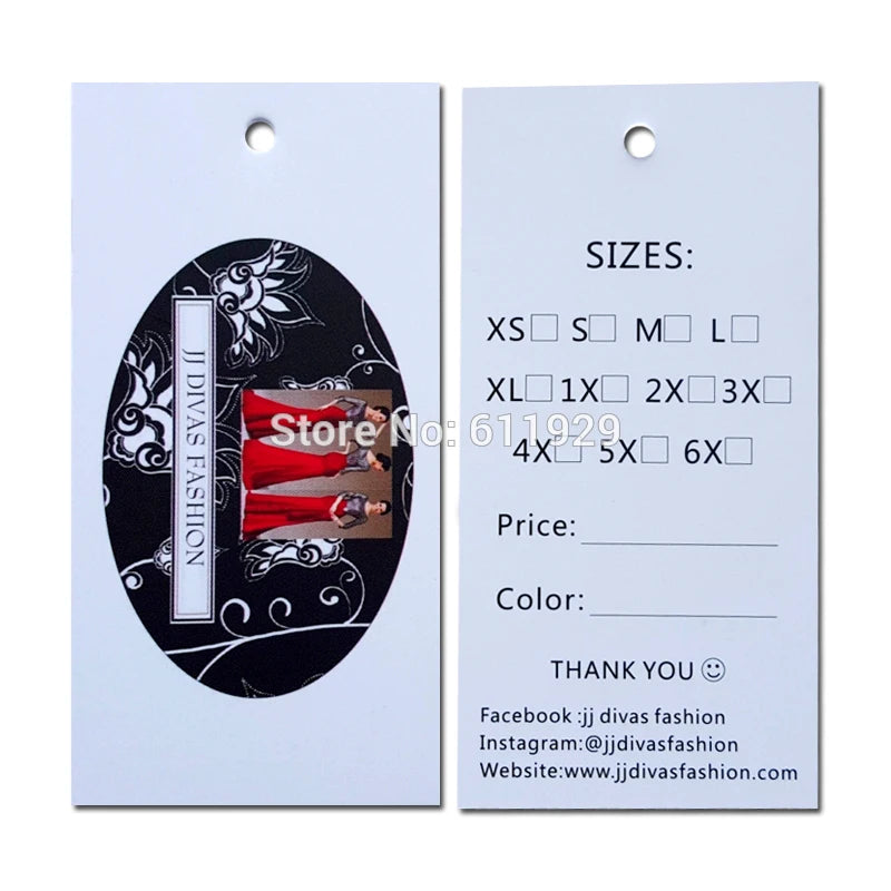 Free Shipping Custom Clothes Paper Hang Tag, Price Tag, Clothing Tag