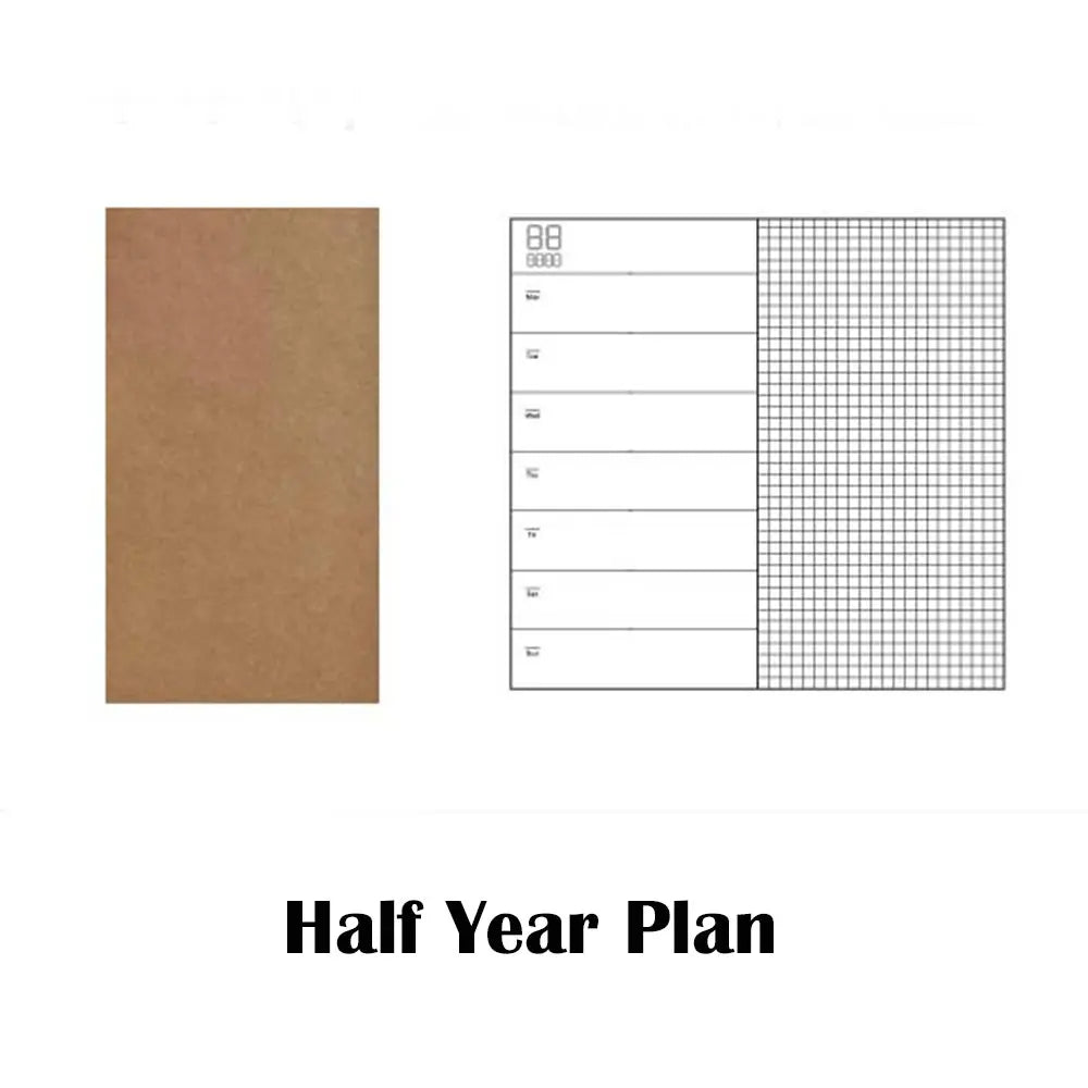 1PC Refillable Paper Traveler's Notebook Filler Papers Journal Dairy Inserts Refill leather notebook blank line kraft