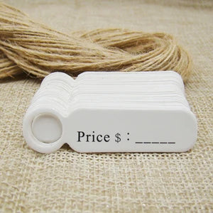 5*1.3cm cute shape kraft paper blank price label tag 100pcs +100pcs hemp string for production price tag description