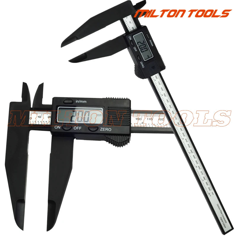 150mm 200mm 300mm 0.1mm Digital Electronic Vernier Caliper Jaw Long Plastic Digital Caliper Micromete DIY Measuring Tools