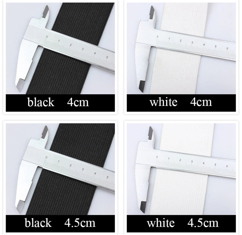5Meter 15/20/25/30/35/40/50/60MM Elastic Band Sewing Clothing Accessories Nylon Elastic Rubber Band Garment Sewing Black White