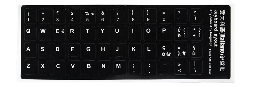 Keyboard Skin Fashion Keyboard Key Sticker Label Many Language Russian Arabic Spanish German French for 10-17 Inch Laptop