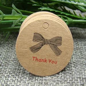 various paper gift hang tag 100pcs per lot thank you kraft gift packing tag handmade with love products price tag