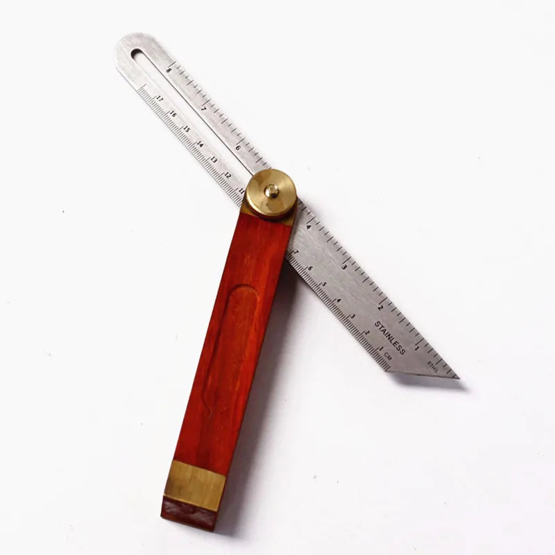 Angle Rulers Gauges Tri Square Sliding T-Bevel with Wooden Handle Level Measuring Tool Wooden Marking Gauge Protractor