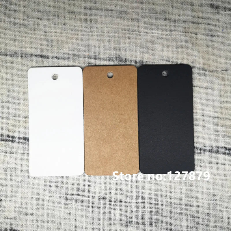 100PCS Multi Sizes Kraft Paper Labels DIY Crafts Packaging Blank Hang Tag Gift Wedding/Birthday Party Candy Boxes Price Tags