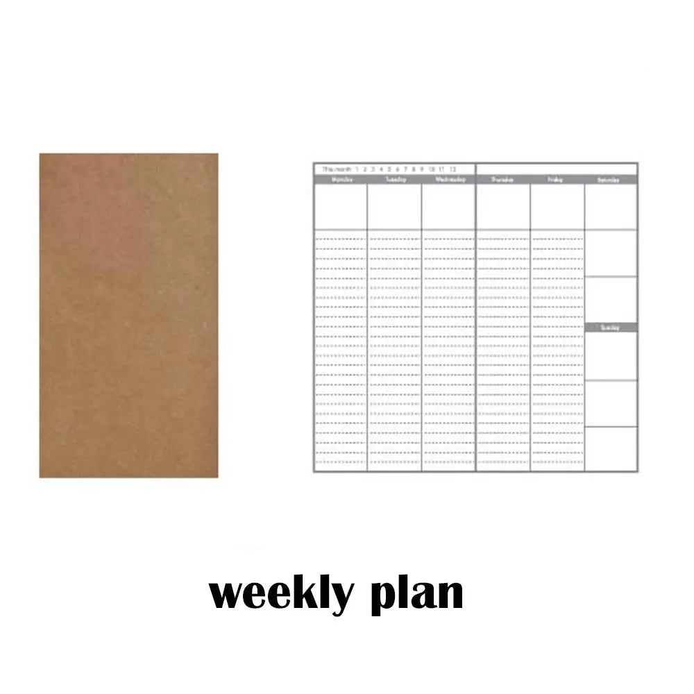1PC Refillable Paper Traveler's Notebook Filler Papers Journal Dairy Inserts Refill leather notebook blank line kraft