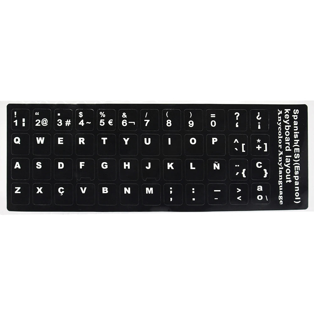 Keyboard Skin Fashion Keyboard Key Sticker Label Many Language Russian Arabic Spanish German French for 10-17 Inch Laptop