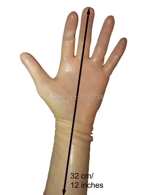Latex Gloves Transparent Rubber Short LATEX gloves Size M cosplay gloves