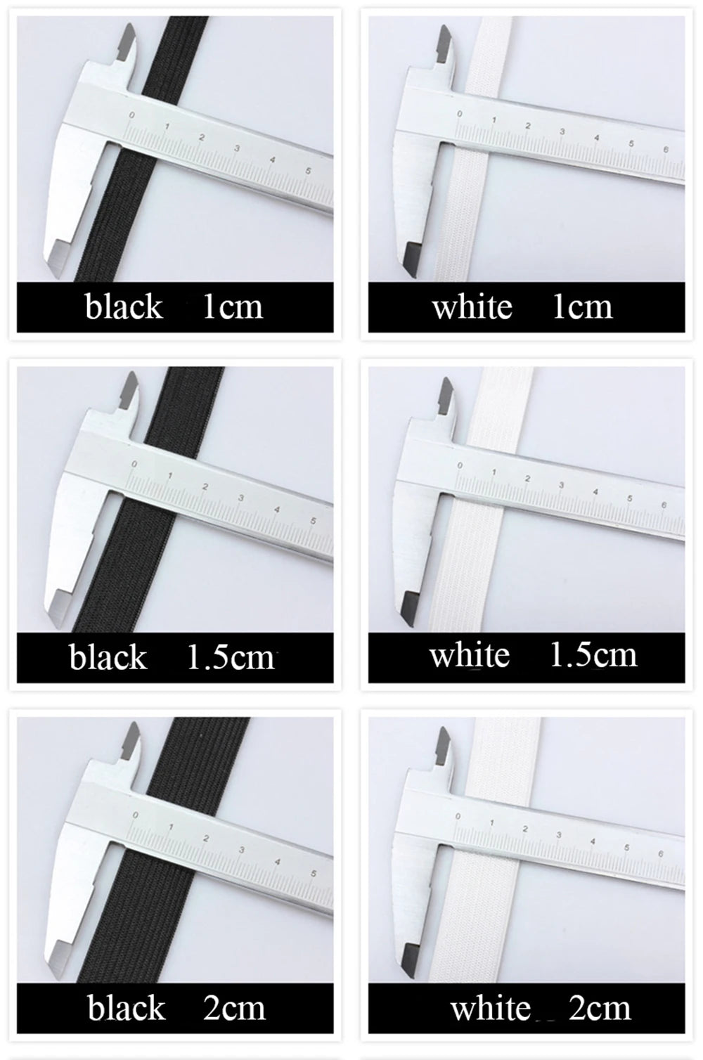 5Meter 15/20/25/30/35/40/50/60MM Elastic Band Sewing Clothing Accessories Nylon Elastic Rubber Band Garment Sewing Black White
