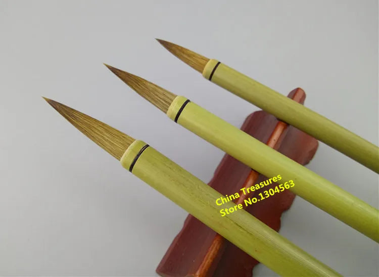 3pcs/lot,Chinese Painting Brush Calligraphy Writing Brush Weasel Hair Lan hua/zhu zi Painting Xing kai writing