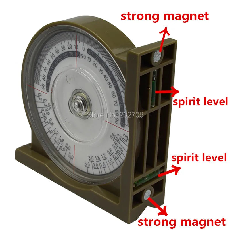 Magnetic Angle Locator Slope Protractor Inclinometer Slope Locator Level Meter Clinometer Survey Portable Measuring Gauge Tool