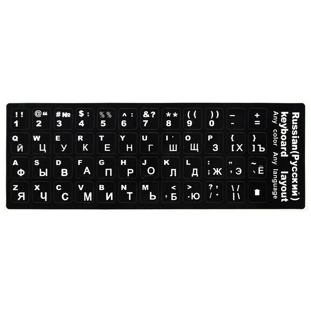 Keyboard Skin Fashion Keyboard Key Sticker Label Many Language Russian Arabic Spanish German French for 10-17 Inch Laptop
