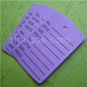 Small Perforated Coupon Price Tags Colorful, consignment shop label hang tag 2-parts stock control ticket inventory garment card