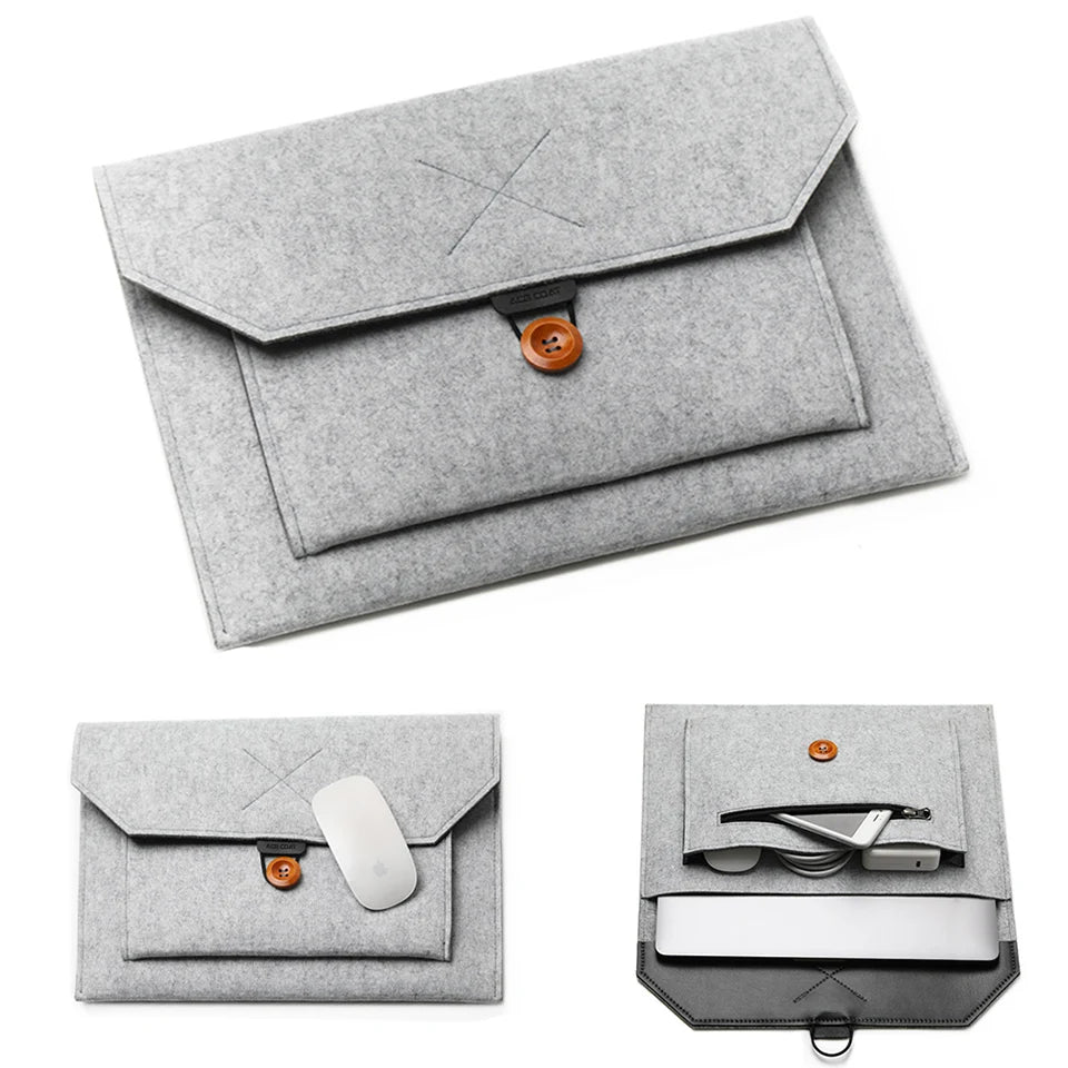 11.6/13/14/15"Laptop Sleeve Felt Ultralight Notebook Tablet Pad Case Multi-pocket Pouch Bag Briefcases for Apple Macbook/ Asus