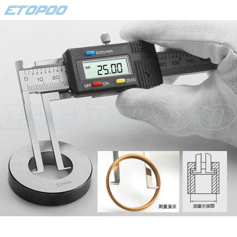 Inside Digital 10-150 mm 0.01 mm Electronic Digital Inside Groove Caliper with Knife Edge Micrometer Digital Vernier Caliper