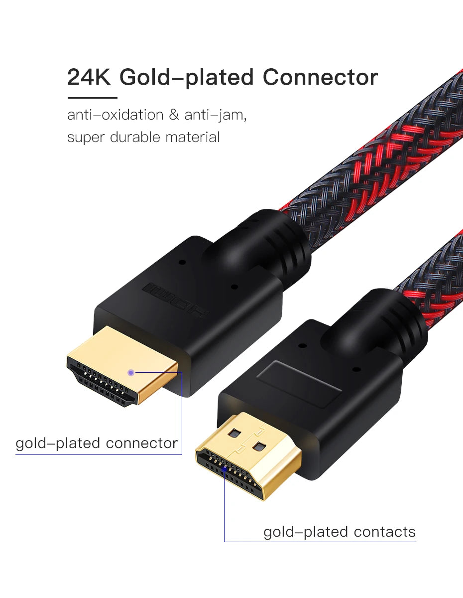 Shuliancable HDMI Cable 2.0 4K 60Hz Cable 1m 2m 3m 5m 10m 15m 20m Splitter Switcher HD TV Laptop PS4 Computer Xbox