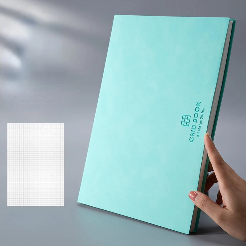 A5/B5 Thickened Notebook 100sheets Grid Square Diary Notebooks and Journals Soft Pu Leather Sketchbook School Stationery