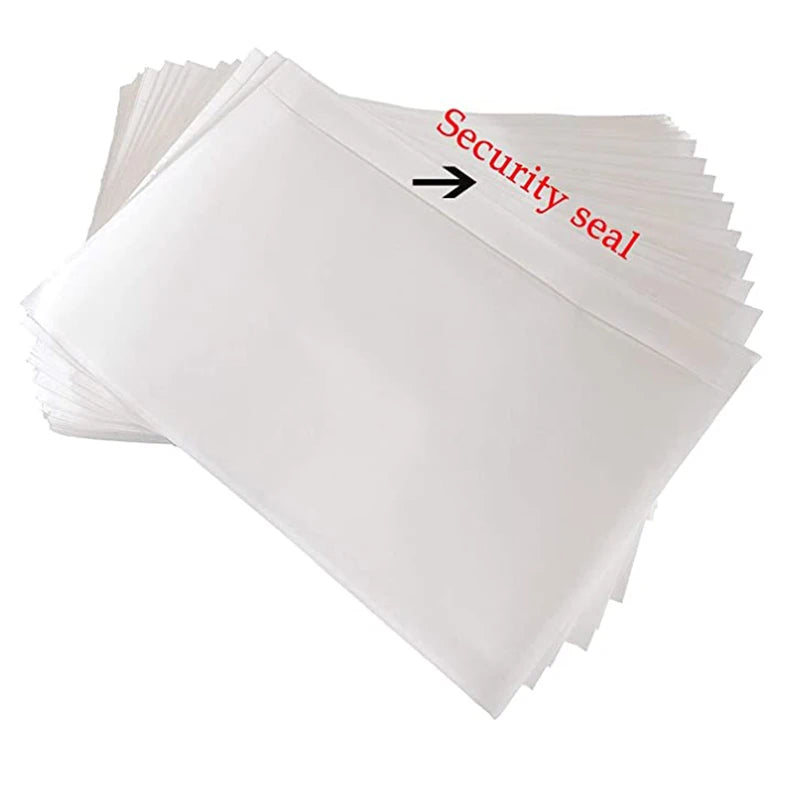 50PCS/14sizes Packing List Envelope Clear Face Invoice Slip Enclosed Pouch Self Adhesive Shipping Invoice Label Envelopes
