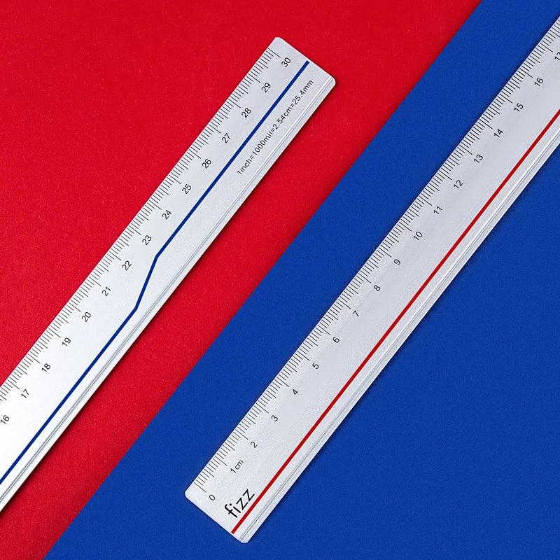 Youpin 4 in 1 Fizz Metal Ruler Stationery Set Aluminum Alloy Multifunctional Combination Ruler Ruler Triangle Protractor Drawing
