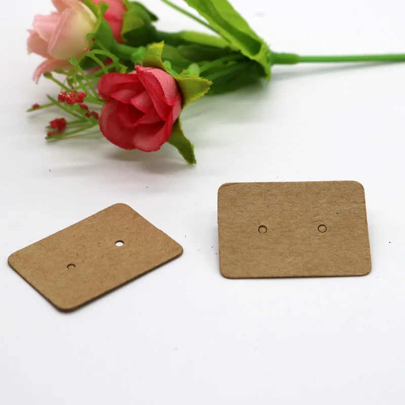 50pcs Earring Cards Packaging 2.5x3.5cm Ear Studs Display Card Cardboard Blank Kraft Paper Price Tag