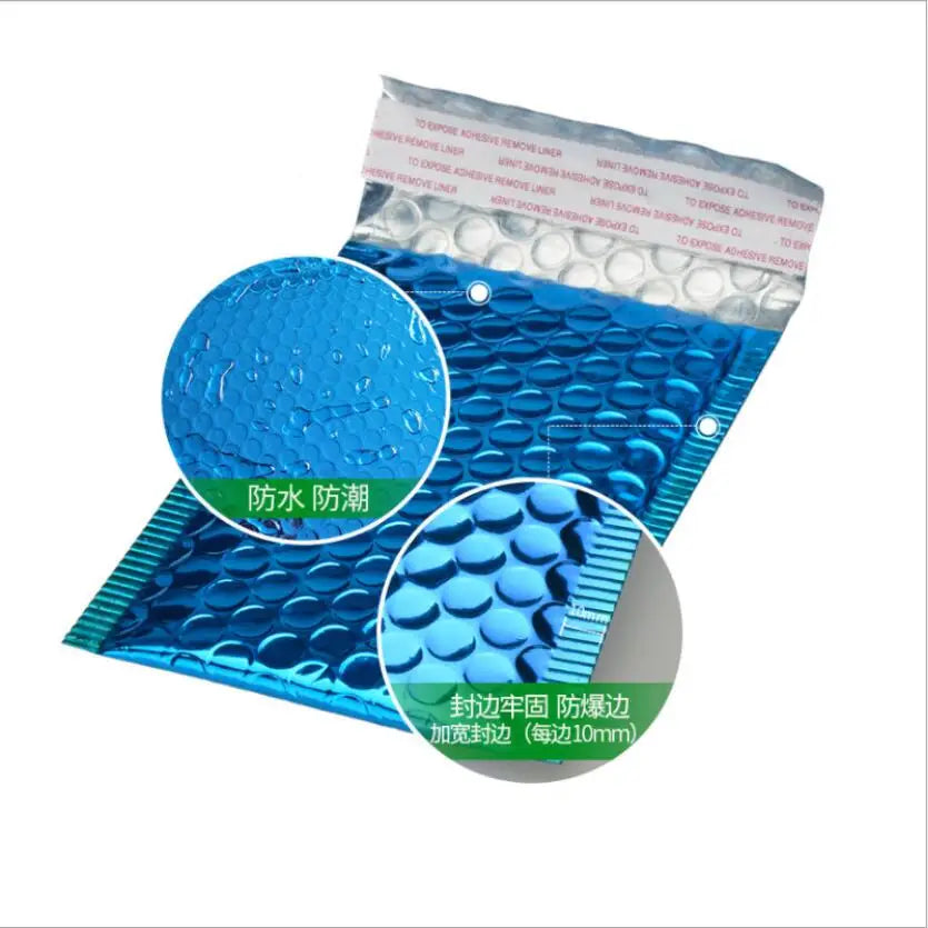 30pcs/lot Blue Aluminized Bubble Mailer Gift Packaging Self Seal Bag Large Size Shipping Mailing Envelope