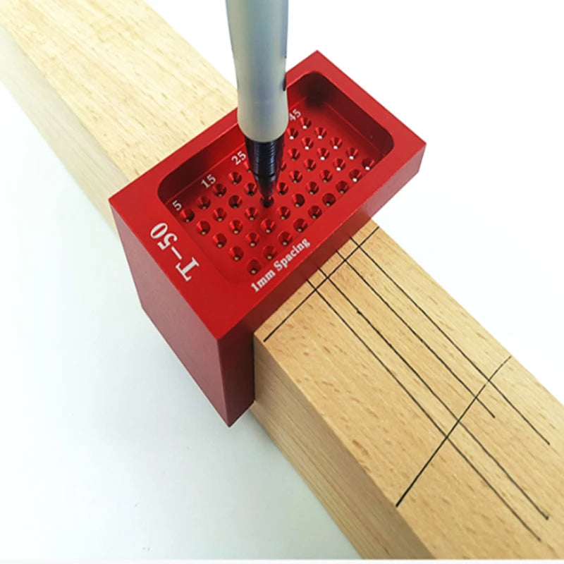 TS-3 Square Hole ruler Woodworking T-type Scribe Mark Measurement Tool Aluminum Alloy Precision Cross-calibration Ruler