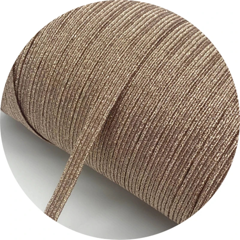 5yards/Lot 6mm Glitter Elastic Ribbon Sewing Elastic Band Fiat Rubber Band For Waist Band Stretch Rope DIY Mask Lanyard