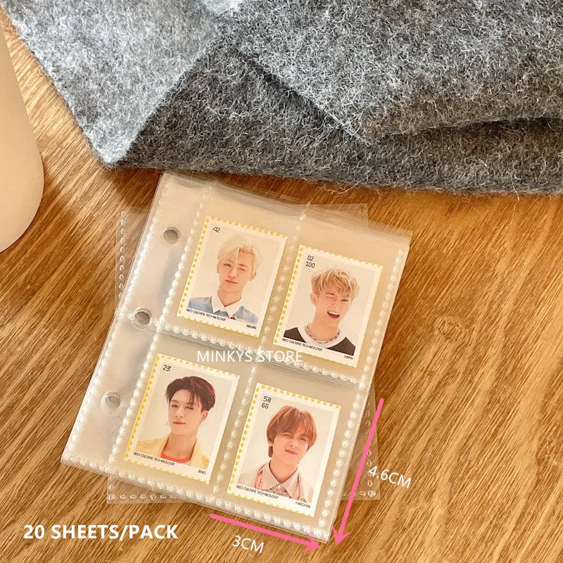 MINKYS New Arrival Kawaii Bling Star 1/2/3 inch Kpop Photocards Collect Book 3 Rings Binder Cards Organizer Book Stationery