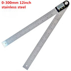 0-200/300mm Digital Angle Finder Meter 0-360 Degree Stainless Steel LCD Protractor Goniometer Ruler