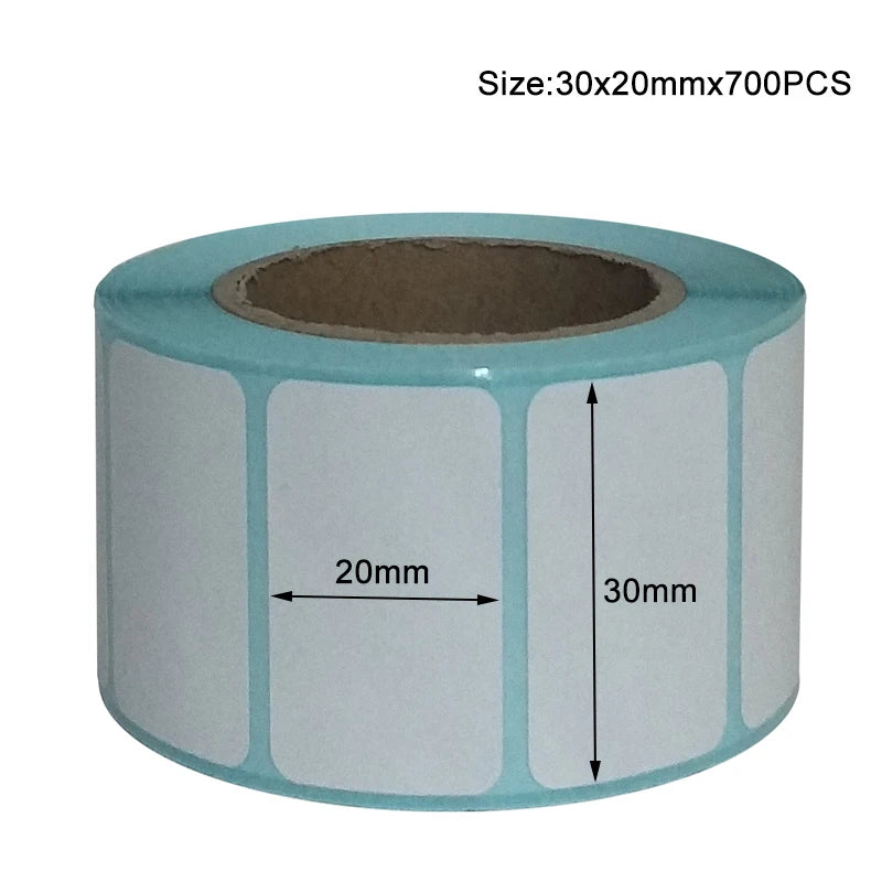 20x10mm Shipping Labels- 700 barcode sticker Per Roll Strongest & THICKEST - Thermal Postage BPA Free, Supermarket Blank Sticker