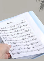 Piano Music Binder A4 3-Rings Sheet Music Folder Transparent Sleeves Music Scores A4 Folder With Rings