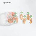 MINKYS Kawaii 10pcs/lot Strawberry Lemon Carrot Metal Paper Clip Christmas Song Decorative Bookmark Binder Clips Stationery