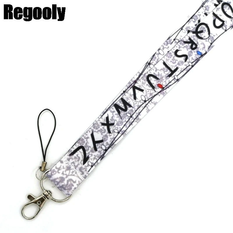 Letters Anime Lanyard Badge Holder ID Card Lanyards Mobile Phone Rope Key Lanyard Neck Straps Keychain Key Ring