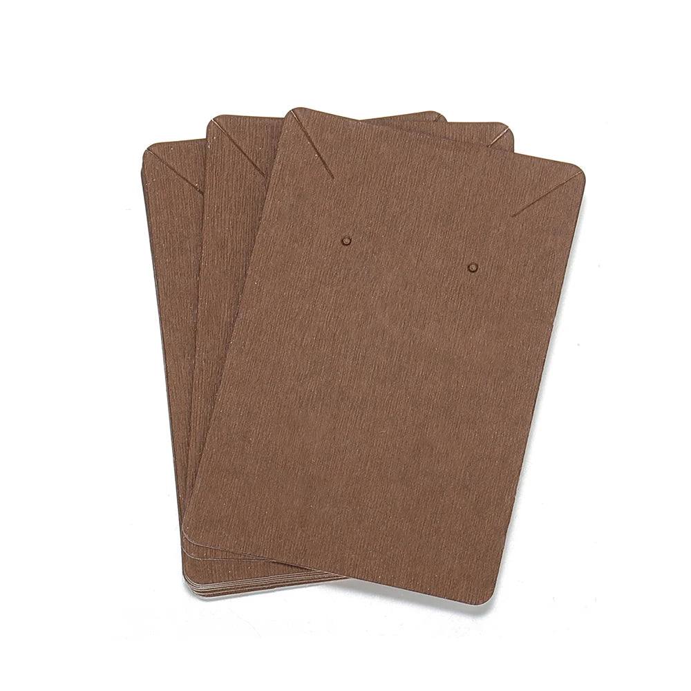50pcs 6x9cm Earrings Necklaces Display Cards Ear Studs Blank Kraft Paper Card for Jewelry Packaging Hang Price Tag Card Holder