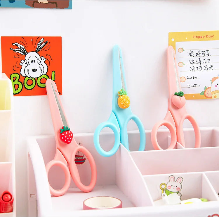 1pcs Cartoon Child Safety Scissors Stationery DIY Paper Cutting Cute Student Office Portable Art Scissors Tool