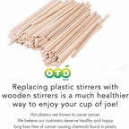 Individually Paper Wrapped Wooden Coffee Stirrers Disposable Wood Sticks for Coffee/Tea/Hot Beverage/Hot Chocolate/Cold Drinks