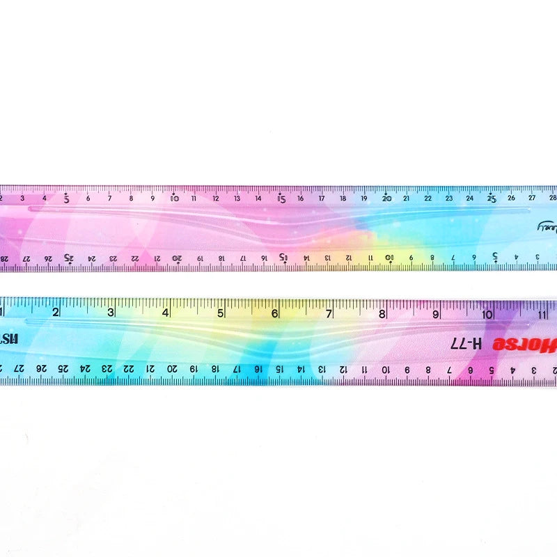 Colourful Student Flexible Ruler, Inch And Metric, 30 Cm/12 Inch, 20 Cm/8 Inch, 15 Cm/6 Inch, Random Colors Student Stationary