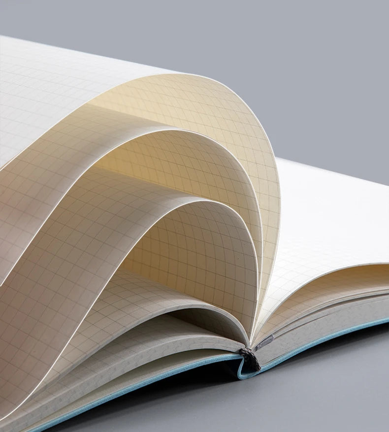 A5/B5 Thickened Notebook 100sheets Grid Square Diary Notebooks and Journals Soft Pu Leather Sketchbook School Stationery