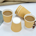100pcs/pack 7oz Thick Paper Cup Disposable Kraft Coffee Cup Hot Drinking Party Supplies