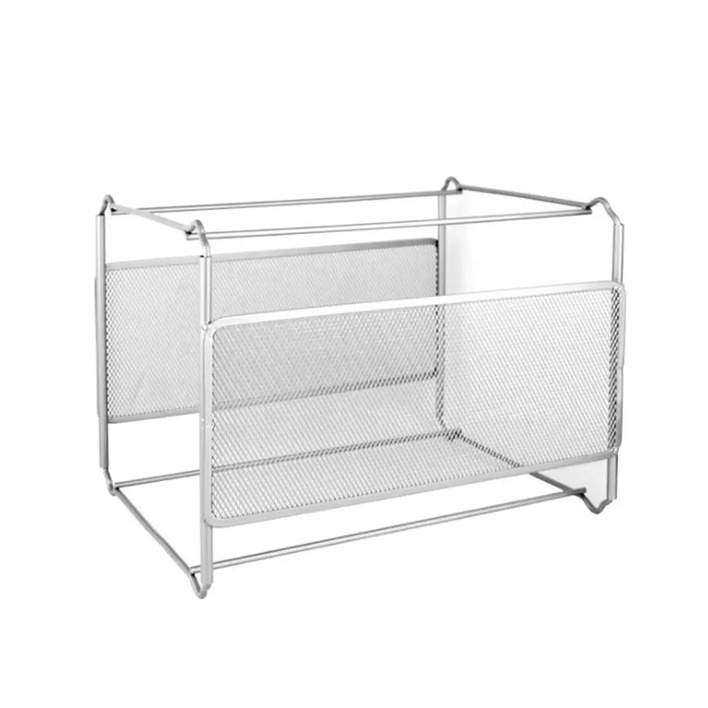 File Folder Box Mesh Metal File Organizer Box Hanging File Foldable Holder Storage Box for Office Home A4 Letter Size #SW
