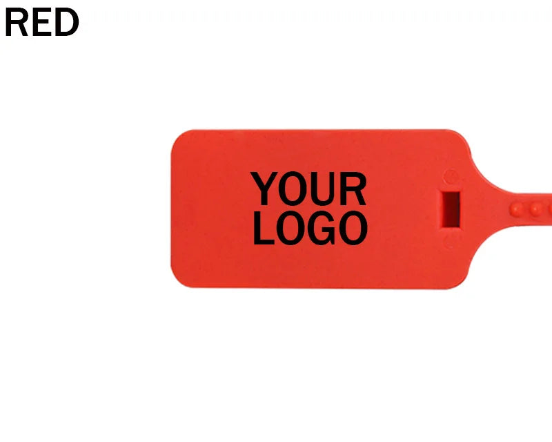 100Pcs Custom Logo Plastic Security Seals Zip Tie Hang Tags Personalized Brand Labels for Garment Sneaker Shoes 300mm 11.8"