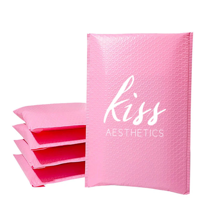 50pcs Poly Bubble Envelope Bags with Logo Printed Padded Shipping Envelopes With Bubble Mailing Bag Shipping Gift Packages Bags