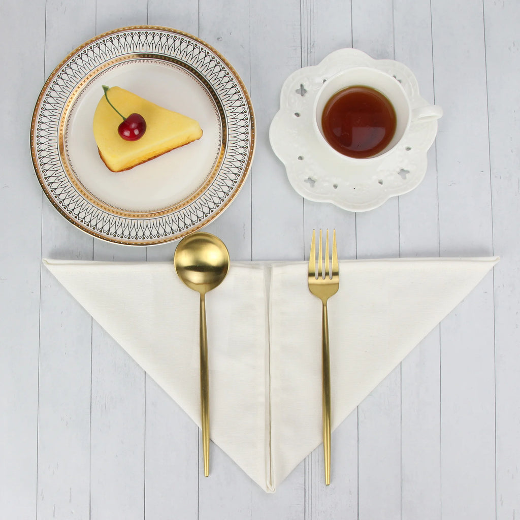 Set of 12 PCS 40x40cm Cotton Linen Blended Cloth Napkins Placemats Soft Dining Table Tea Towels For Home & Events Use
