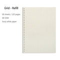 A5 B5 20Holes Loose-Leaf Notebook Refill 60Sheet Spiral Binder Paper Index Inside Page Dot Grid Blank Connell Stationery