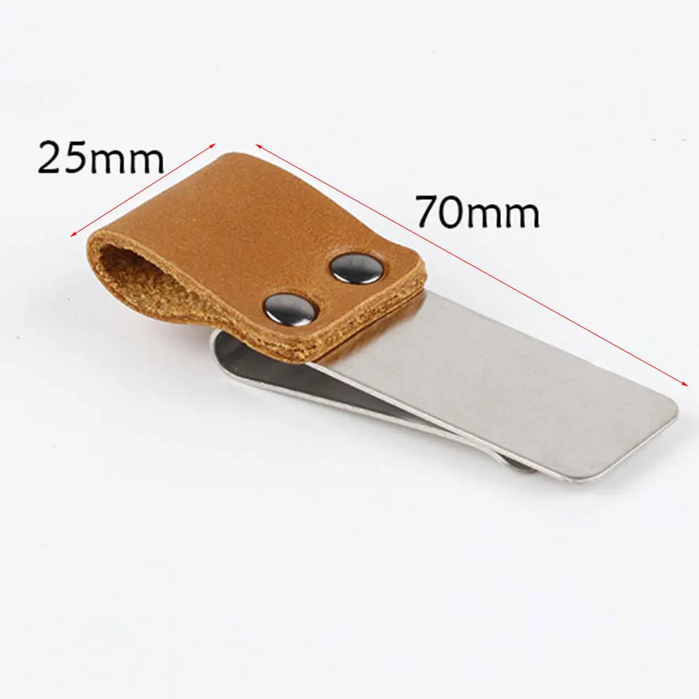 Metal Leather Pen Holder Brass and Stainless Steel Pencil Clip for Genuine Leather Notebook Journal Diary