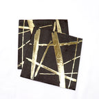 Black Series Gold Blocking Disposable Tableware Party Paper Plates Napkins Cups Straws Birthday Party Wedding New Year Decor